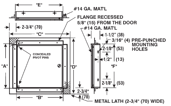 Model Cad Fl Pl1824 Cad Fl Pl Ceiling Or Wall Access