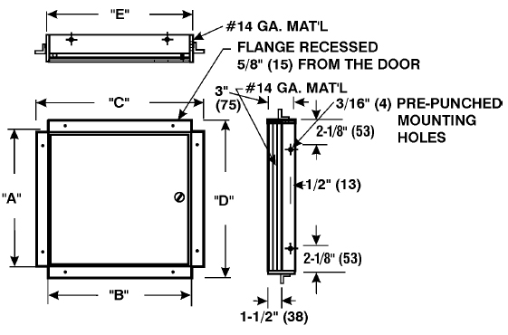 Model Cad Fr2424 Cad Fr Ceiling Or Wall Access Doors Fire