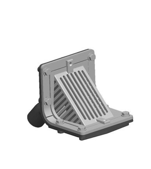 R1310 Scupper Drain with Angle Grate and No Hub Outlet Mifab