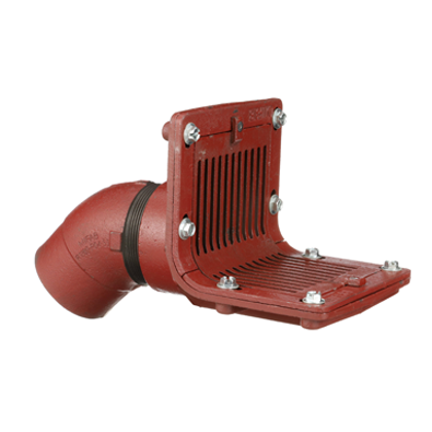 R1330 Scupper Drain with Flat Grate and No Hub Outlet